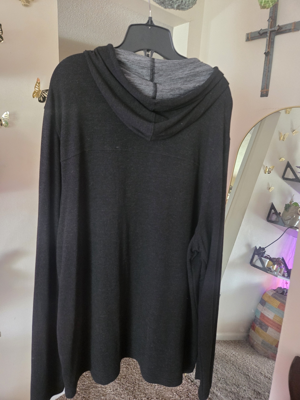 Gerry Men's Black Lightweight Pullover Hoodie, Pockets, Long Sleeve Size 2XL - Picture 2 of 3